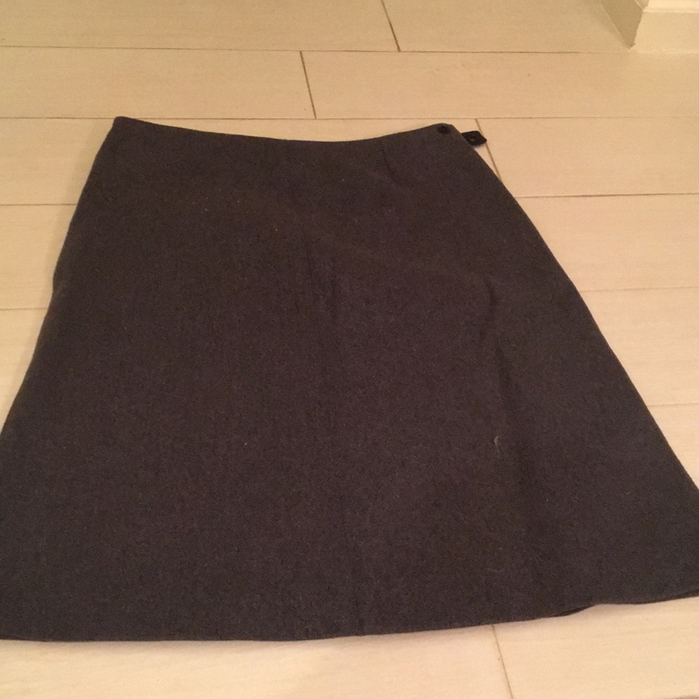 Miu Miu gray wool a-lined skirt
